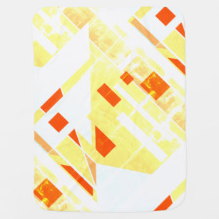 Yellow Coral Dark Orange Faded Look Slanted Design Baby Blanket