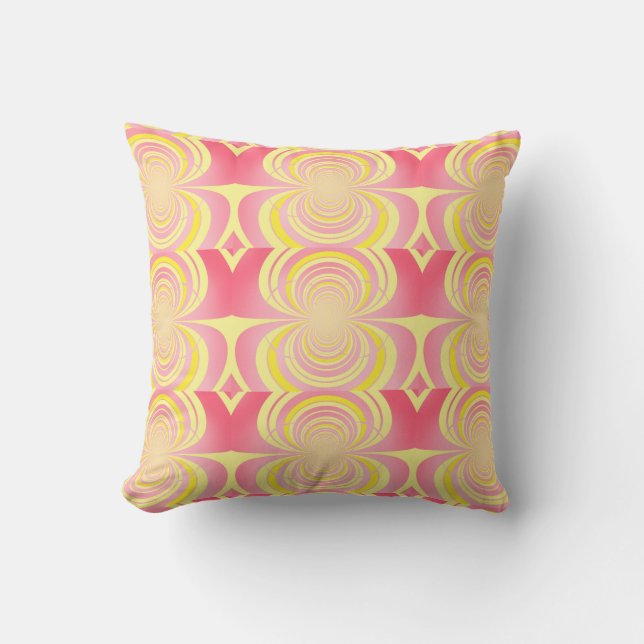 Yellow Coral Spiral Pattern Cushion (Front)