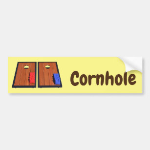 Yellow Cornhole Bumper Sticker