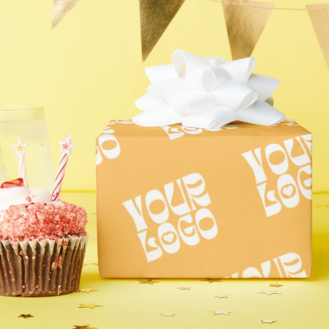 Yellow Corporate Business Logo Wrapping Paper (Birthday Party)