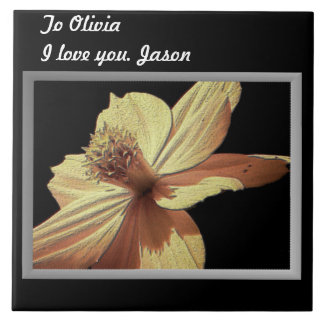 Yellow Cosmos Flower Picture Tile Trivet