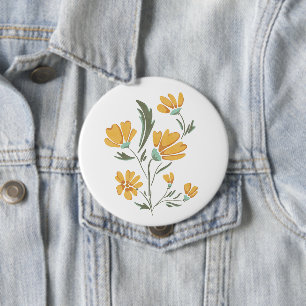 Yellow Cosmos Flower Simple Beauty 10 Cm Round Badge