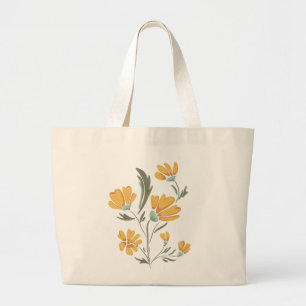 Yellow Cosmos Flower Simple Beauty Large Tote Bag