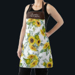 Yellow Country Floral Watercolor Sunflower  Apron<br><div class="desc">A summer country watercolor sunflower pattern decorates this apron. Personalise it with your name. Makes a cute gift for Mother's Day or for a friend. Designed for you by Blackberry Boulevard.</div>