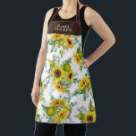 Yellow Country Floral Watercolor Sunflower  Apron<br><div class="desc">A summer country watercolor sunflower pattern decorates this apron. Personalise it with your name. Makes a cute gift for Mother's Day or for a friend. Designed for you by Blackberry Boulevard.</div>