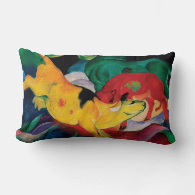 Yellow Cow by Franz Marc Lumbar Cushion (Front)