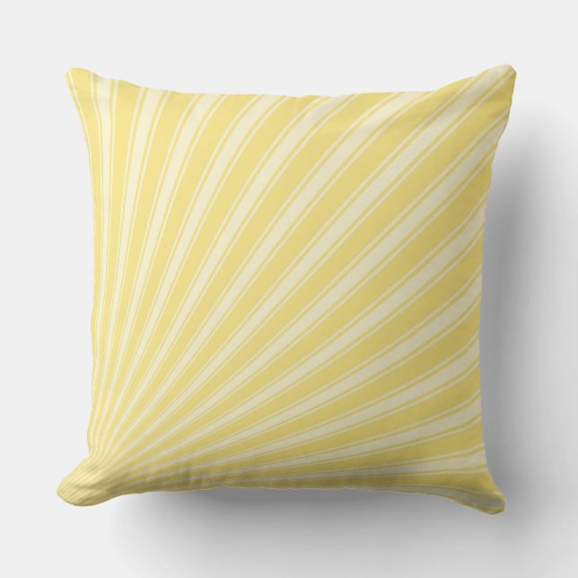 Yellow (Crayola) Funky Sun Rays Background Cushion (Front)