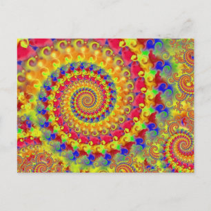 Yellow Crazy Fractal Postcard
