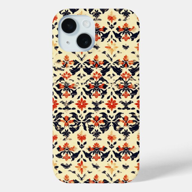 Yellow Cream Folk Pattern Case-Mate iPhone Case (Back)