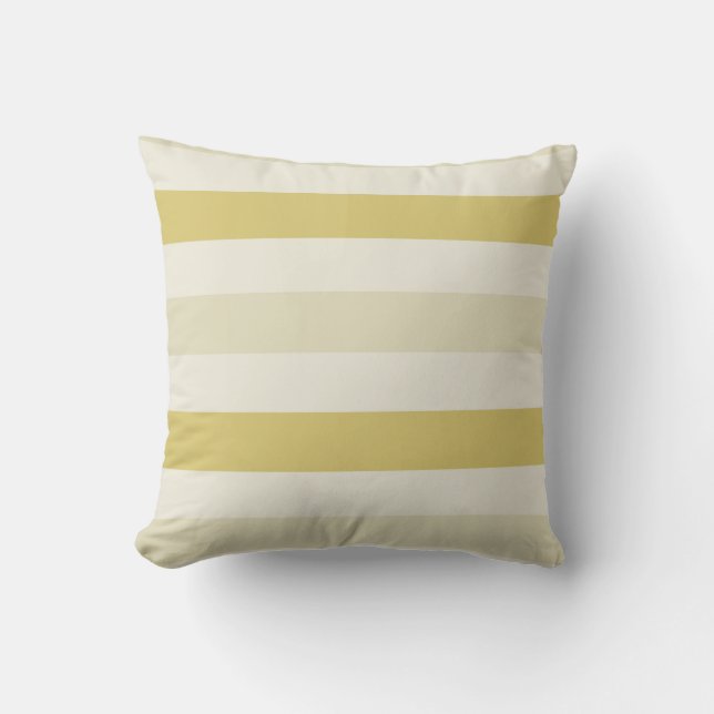 Yellow Cream Stripes Cushion (Front)