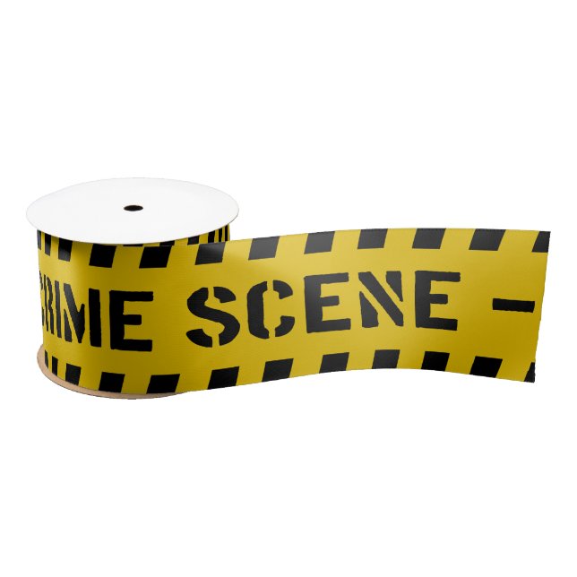 Yellow Crime Scene Do not Cross Police Party Satin Ribbon (Spool)
