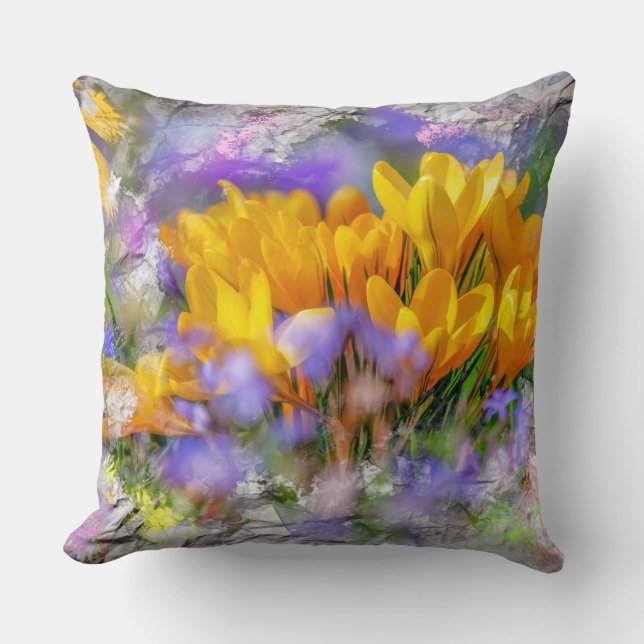 Yellow Crocus Cushion (Front)