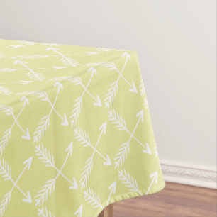 Yellow Crossed Arrows Pattern Tablecloth