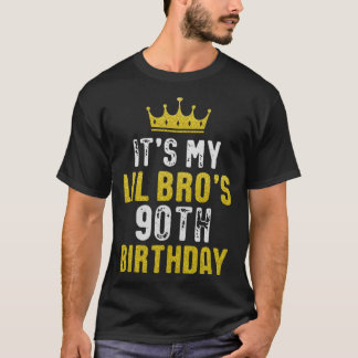 Yellow Crown 90th Bday For Brother From Sister Bro T-Shirt