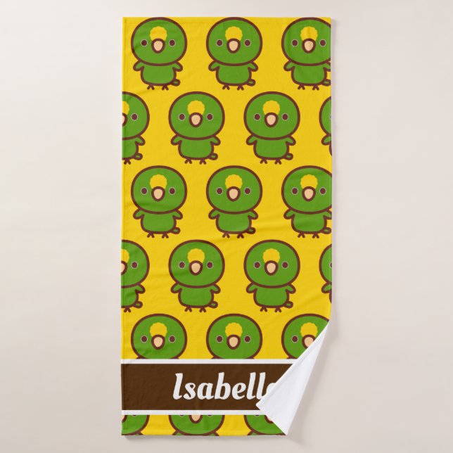 Yellow-crowned amazon bath towel (Bath Towel)