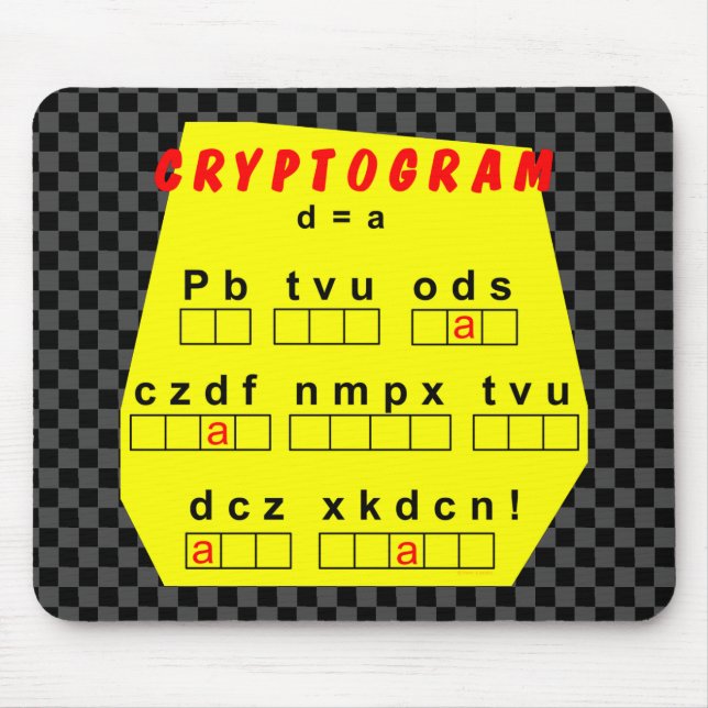 Yellow Cryptogram Mouse Pad (Front)