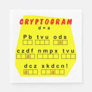 Yellow Cryptogram Napkin
