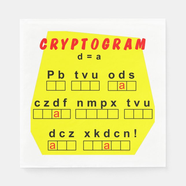Yellow Cryptogram Napkin (Front)