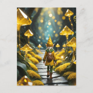 Yellow Crystal Elf Postcard
