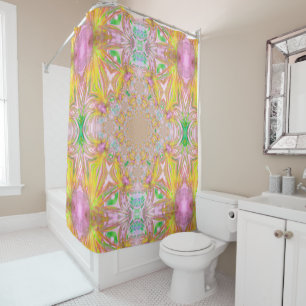 Yellow Crystal Shower Curtain
