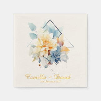 Yellow Cub-Flower: Personalized Wedding Napkins