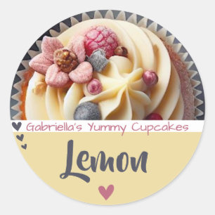 Yellow Cupcake Cake Photo Template Baking Label