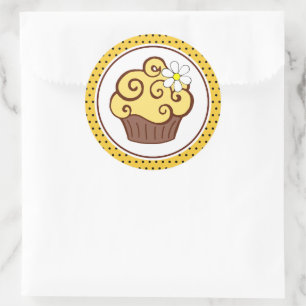 Yellow Cupcake Stickers