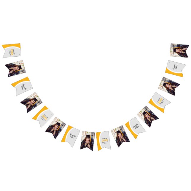 Yellow Curved Frame Photo Graduation Bunting (All)