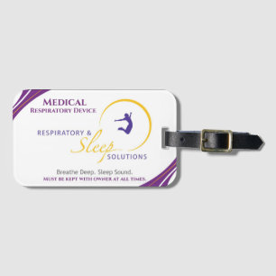 Yellow Custom CPAP Machine Carry-On Luggage Tag