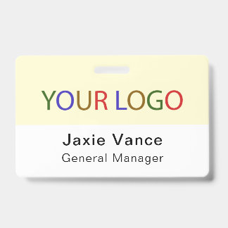 Yellow Custom Hard Plastic with Metal Clip ID Badge