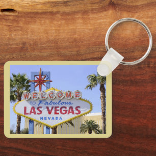 Yellow Custom Las Vegas Nevada Welcome Sign Key Ring