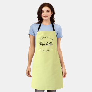 Yellow Custom Name Year Master Baker Apron