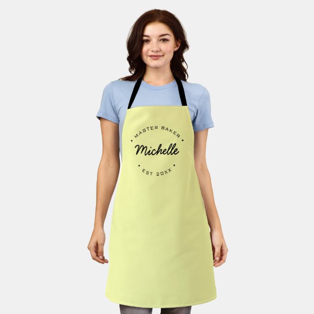 Yellow Custom Name Year Master Baker Apron (Worn)