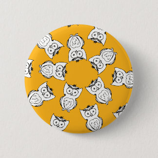 Yellow Cute Animal Pattern Cartoon Owl Pattern 6 Cm Round Badge