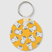 Yellow Cute Animal Pattern Cartoon Owl Pattern
