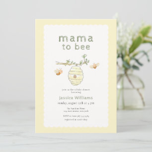 Yellow Cute Mama To Bee  Bumblebee Baby Shower Invitation