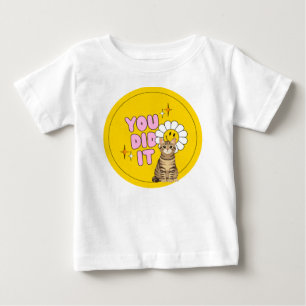 yellow cute retro and cat designs t-shirt