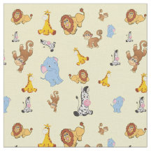 yellow Cute safari animal pattern - Giraffe, eleph