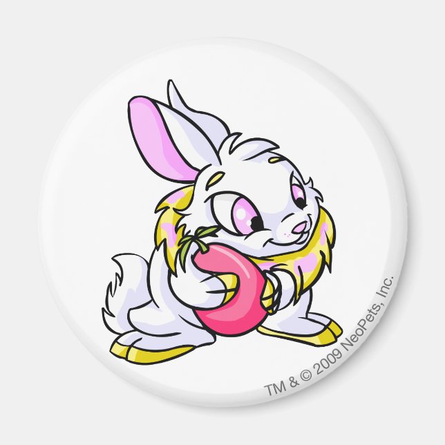 Yellow Cybunny hugging Negg Magnet (Front)