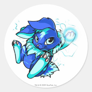 Yellow Cybunny with Stars Classic Round Sticker