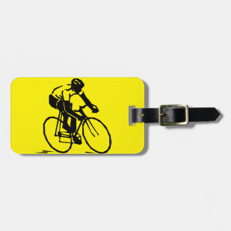 Yellow Cycling Luggage Tag