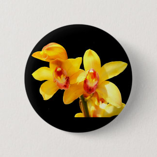 Yellow Cymbidium Orchid Badge