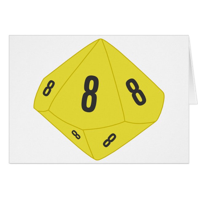 Yellow D10 Table Number Card (Front Horizontal)