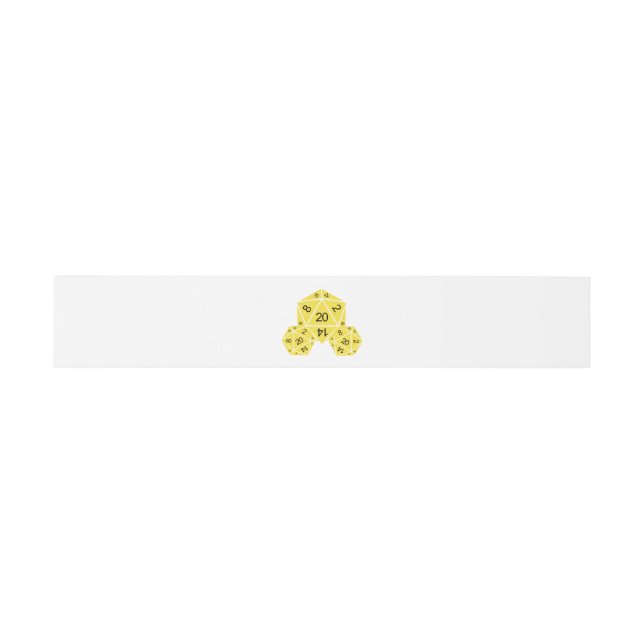 Yellow D20 Dice Wedding Belly Bands Invitation Belly Band (Flat)