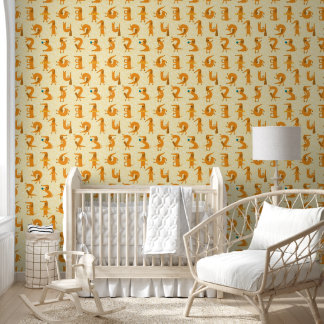 Yellow Dachshund Dog Pattern Nursery Wallpaper