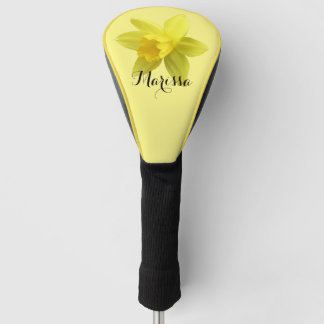 Yellow Daffodil Bloom Custom Name Golf Head Cover