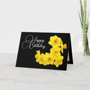 Yellow Daffodil Botanical Spring Modern Birthday Card