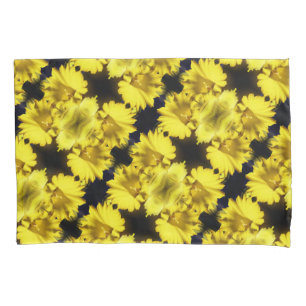 Yellow Daffodil Centre Abstract Floral Pillowcase