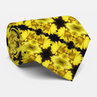 Yellow Daffodil Centre Abstract Pattern Floral  Tie