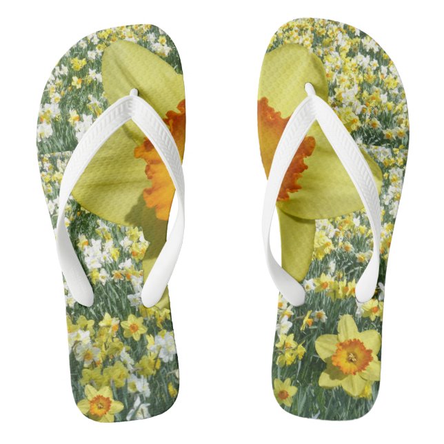 Yellow Daffodil Flip Flops (Footbed)